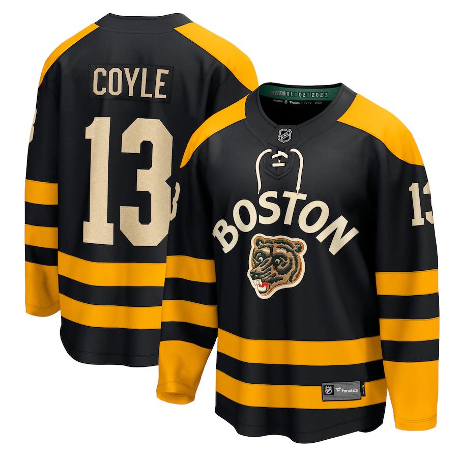 Men Boston Bruins #13 Charlie Coyle Fanatics Branded Black 2023 Winter Classic Player NHL Jersey->boston bruins->NHL Jersey